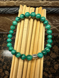 Natural Green Malachite 925 Solid Sterling Silver Bracelets