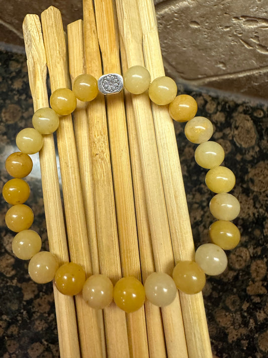 Natural Yellow Agate 925 Sterling Silver Bracelets