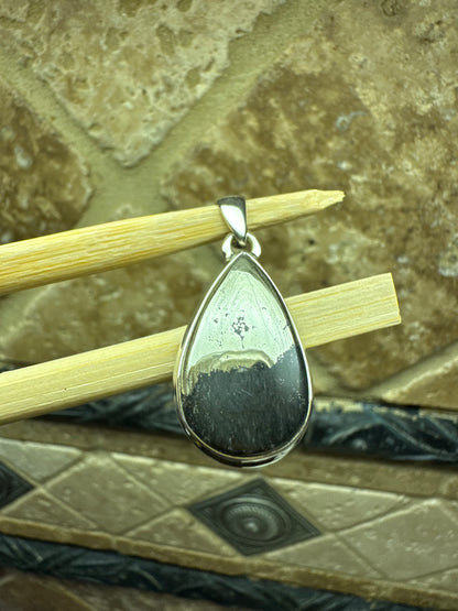 Natural Pyrite in Magnetite 925 Solid Sterling Silver Pendant 37mm