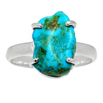 Gorgeous Blue Turquoise 925 Solid Sterling Silver Ring Size 8