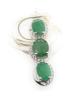 Natural Green Emerald 925 Solid Sterling Silver Pendant Necklace 16" - Natural Rocks by Kala