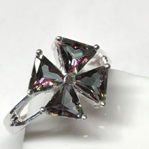 Gorgeous 2ct Mystic Topaz 925 Solid Sterling Silver Solitaire Ring size 6, 7, 10 - Natural Rocks by Kala