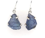 Natural Blue Tanzanite 925 Solid Sterling Silver Earrings 25mm - Natural Rocks by Kala