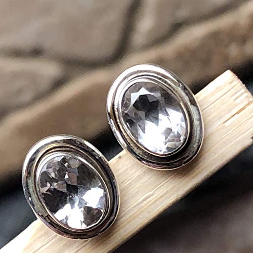 Genuine White Quartz 925 Solid Sterling Silver earrings 10mm - Natural Rocks by Kala