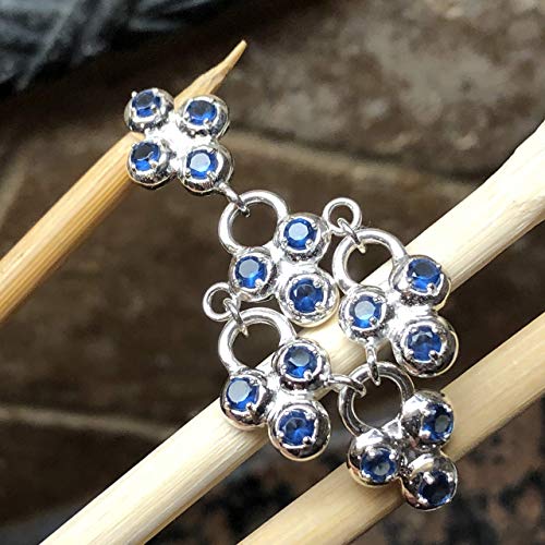 Natural 4ct Blue Sapphire 925 Solid Sterling Silver Pendant 50mm - Natural Rocks by Kala