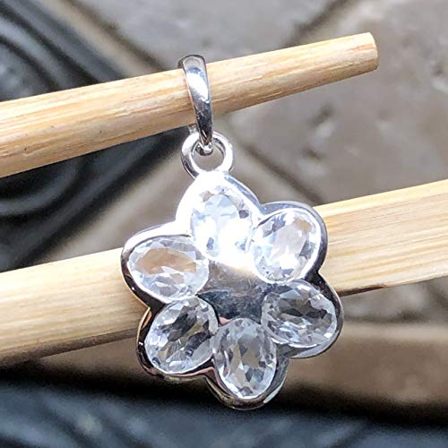 Genuine 2.5ct White Quartz 925 Solid Sterling Silver Pendant 20mm - Natural Rocks by Kala