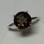 Genuine 1.5ct Smoky Topaz 925 Solid Sterling Silver Engagement Ring Size 7, 8, 9 - Natural Rocks by Kala