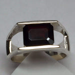 Natural 2ct Fire Garnet 925 Solid Sterling Silver Unisex Ring Size 6, 7, 8, 9 - Natural Rocks by Kala