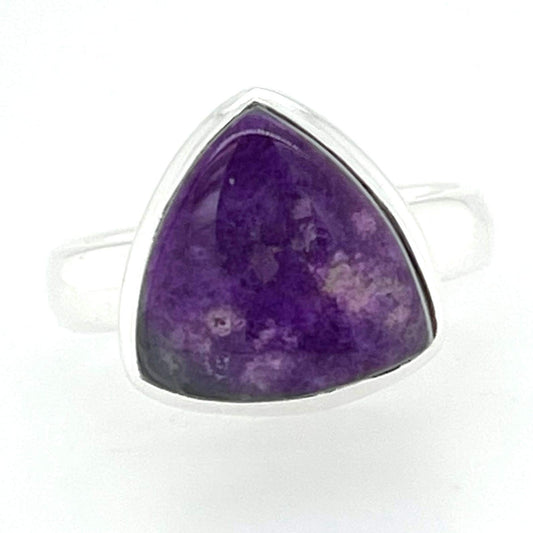 Natural Purple Sugilite 925 Solid Sterling Silver Ring Size 6.75 - Natural Rocks by Kala