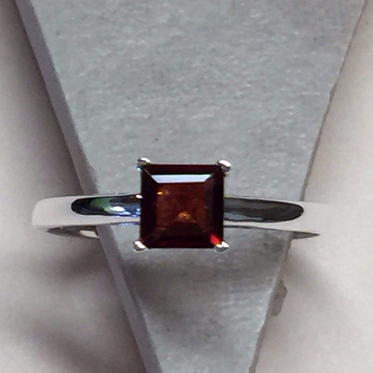 Natural Fire Garnet 925 Solid Sterling Silver Engagement Ring Size 7, 8 - Natural Rocks by Kala