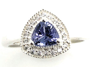 Genuine Blue Tanzanite 925 Solid Sterling Silver Engagement Ring Size 6, 7, 8, 9 - Natural Rocks by Kala