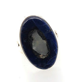 Genuine Ethiopian Opal in Sodalite 925 Solid Sterling Silver Ring Size 8.75 - Natural Rocks by Kala