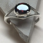 Natural 2ct Fire Garnet 925 Solid Sterling Silver Ring Size 6, 7, 8 - Natural Rocks by Kala