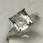 Natural 1.5ct Green Amethyst 925 Solid Sterling Silver Ring Size 6, 7, 8 - Natural Rocks by Kala