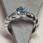 Natural 1ct Swiss Blue Topaz 925 Solid Sterling Silver Engagement Ring Size 6, 7 - Natural Rocks by Kala