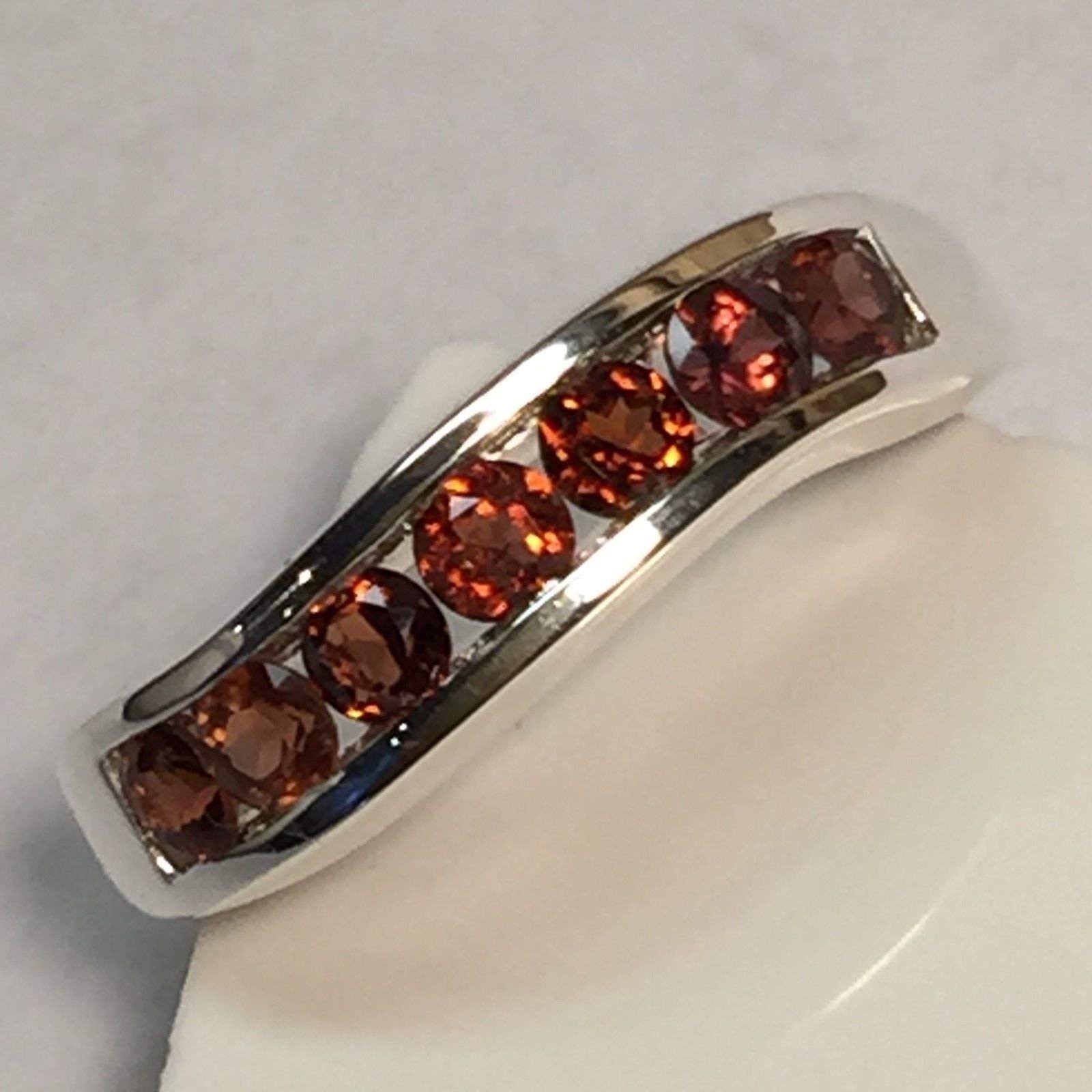 Natural 2ct Fire Garnet 925 Solid Sterling Silver Ring Size 7, 7.75 - Natural Rocks by Kala