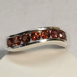 Natural 2ct Fire Garnet 925 Solid Sterling Silver Ring Size 7, 7.75 - Natural Rocks by Kala