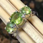 Natural 2ct Green Peridot 925 Solid Sterling Silver Ring Size 5, 6, 7, 8, 9 - Natural Rocks by Kala