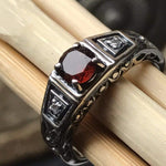 Natural Pyrope Garnet 925 Sterling Silver Engagement Ring Size 6, 8 - Natural Rocks by Kala