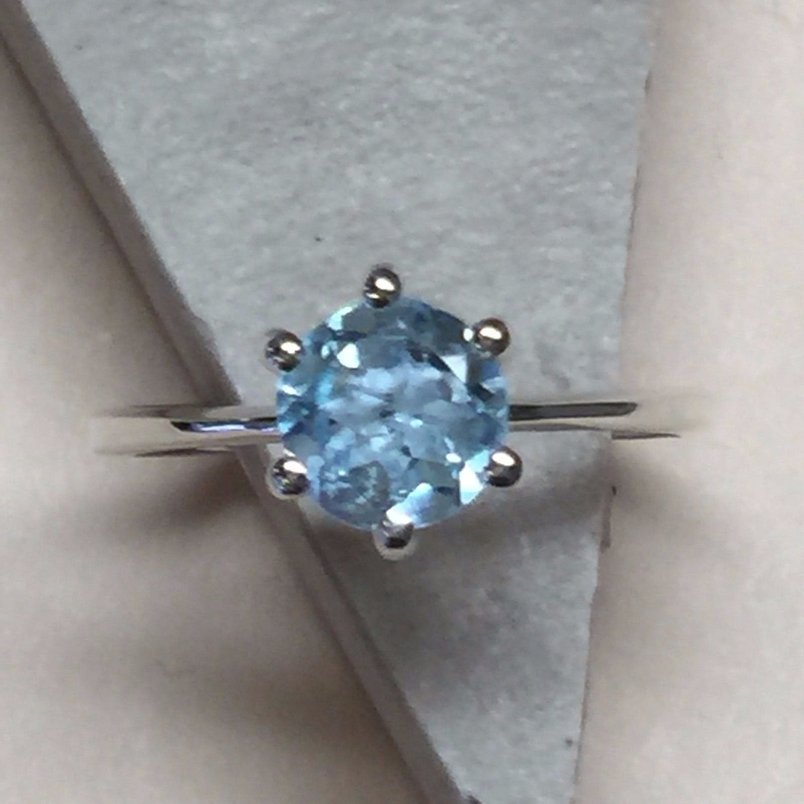 Natural 1ct Blue Topaz 925 Solid Sterling Silver Engagement Ring 6, 7, 8, 9 - Natural Rocks by Kala