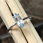 Natural 1ct Aquamarine 925 Solid Sterling Silver Ring Size 7, 8, 9 - Natural Rocks by Kala