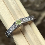 Genuine Green Peridot 925 Solid Sterling Silver Engagement Ring Size 6, 8, 9 - Natural Rocks by Kala