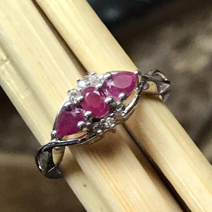Natural Ruby 925 Solid Sterling Silver Engagement Ring Size 6, 7, 8, 9 - Natural Rocks by Kala