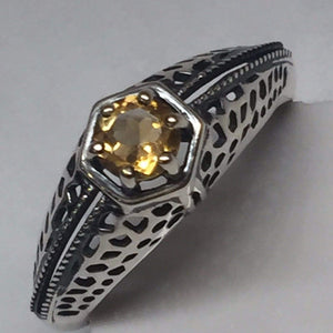 Natural 0.5ct Golden Citrine 925 Solid Sterling Silver Engagement Ring Size 6, 7, 8 - Natural Rocks by Kala