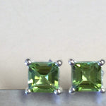 Natural 1.25ct Green Peridot 925 Solid Sterling Silver Earrings 5mm - Natural Rocks by Kala