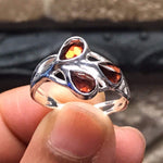 Natural 1ct Pyrope Garnet 925 Solid Sterling Silver Ring Size 5.75, 6.75, 7.75, 8.75 - Natural Rocks by Kala