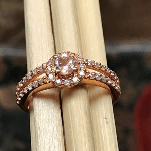 Natural Peach Morganite14k Rose Gold Over Sterling Silver Engagement Ring Size 6, 7, 8, 9 - Natural Rocks by Kala