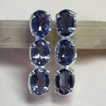 Natural Iolite 925 Solid Sterling Silver Earrings 18mm - Natural Rocks by Kala