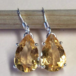 Natural Golden Citrine 925 Solid Sterling Silver Earrings 25mm