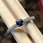 Natural Blue Sapphire 925 Solid Sterling Silver Engagement Ring Size 6, 9 - Natural Rocks by Kala