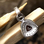 Natural 1ct Fire Garnet 925 Solid Sterling Silver Pendant 15mm - Natural Rocks by Kala