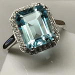 Natural 2.5ct Swiss Blue Topaz 925 Solid Sterling Silver Engagement Ring Size 7, 8, 9 - Natural Rocks by Kala