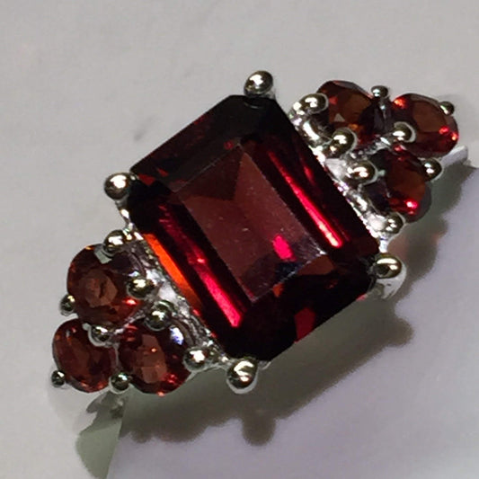 Natural 4ct Pyrope Garnet 925 Solid Sterling Silver Ring Size 6, 7, 8, 9 - Natural Rocks by Kala