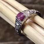 Natural Pink Ruby 925 Solid Sterling Silver Engagement Ring Size 7, 8, 9 - Natural Rocks by Kala