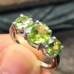 Natural 2ct Green Peridot 925 Solid Sterling Silver Ring Size 5, 6, 7, 8, 9 - Natural Rocks by Kala