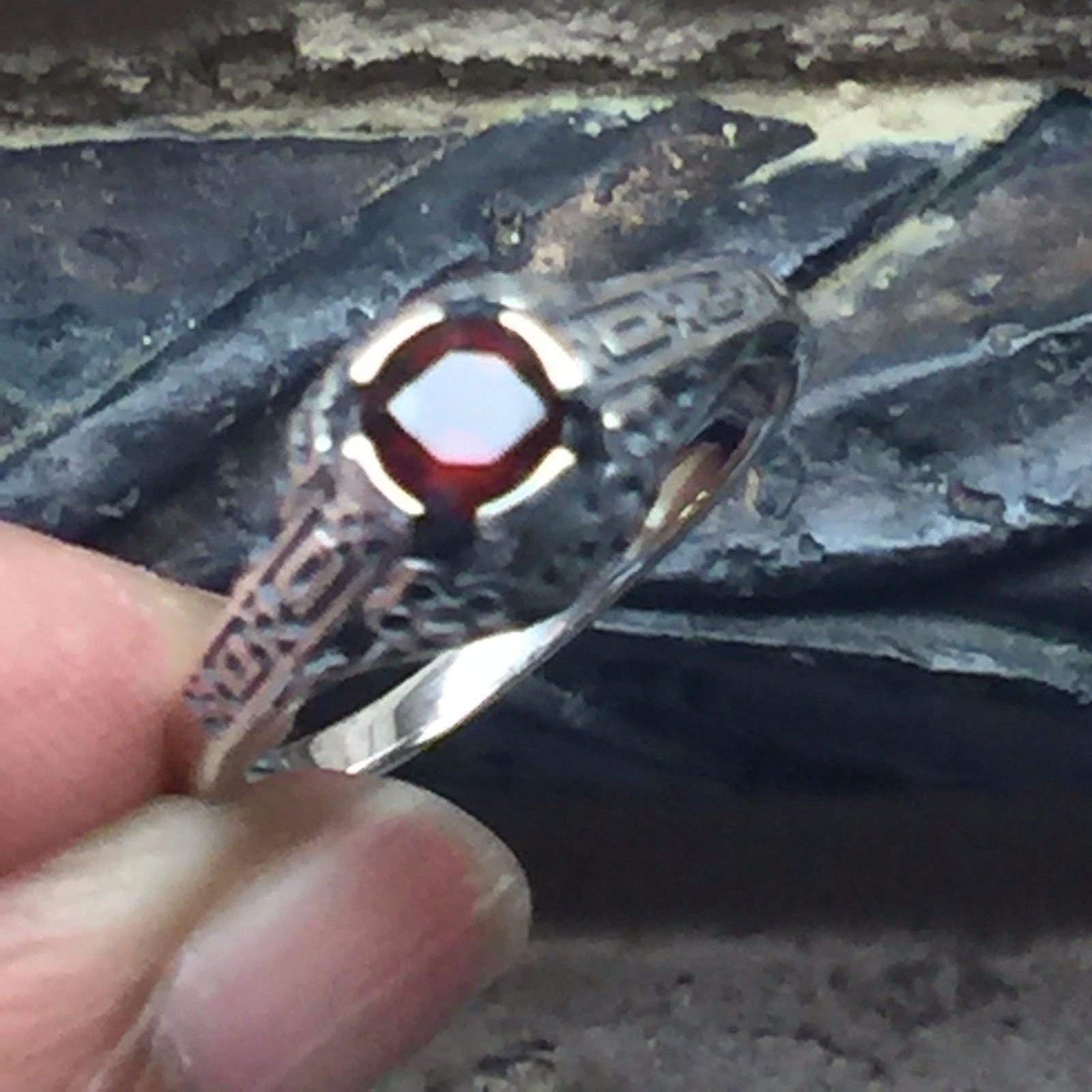 Natural Pyrope Garnet 925 Solid Sterling Silver Engagement Ring Size 6, 8 - Natural Rocks by Kala