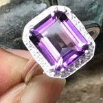 Natural 3.5ct Purple Amethyst 925 Solid Sterling Silver Ring Size 6, 7, 8, 9 - Natural Rocks by Kala