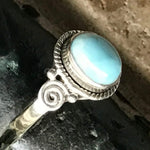 Genuine Dominican Larimar 925 Sterling Silver Engagement Ring Size 7, 9 - Natural Rocks by Kala