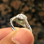 Natural 1.25ct Green Peridot 925 Solid Sterling Silver Engagement Ring Size 7, 8, 9 - Natural Rocks by Kala
