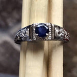 Natural Blue Sapphire 925 Solid Sterling Silver Engagement Ring Size 6, 7 - Natural Rocks by Kala
