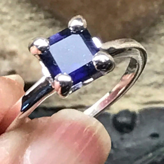 Natural 1ct Iolite 925 Solid Sterling Silver Ring Size 6, 7, 8, 9 - Natural Rocks by Kala