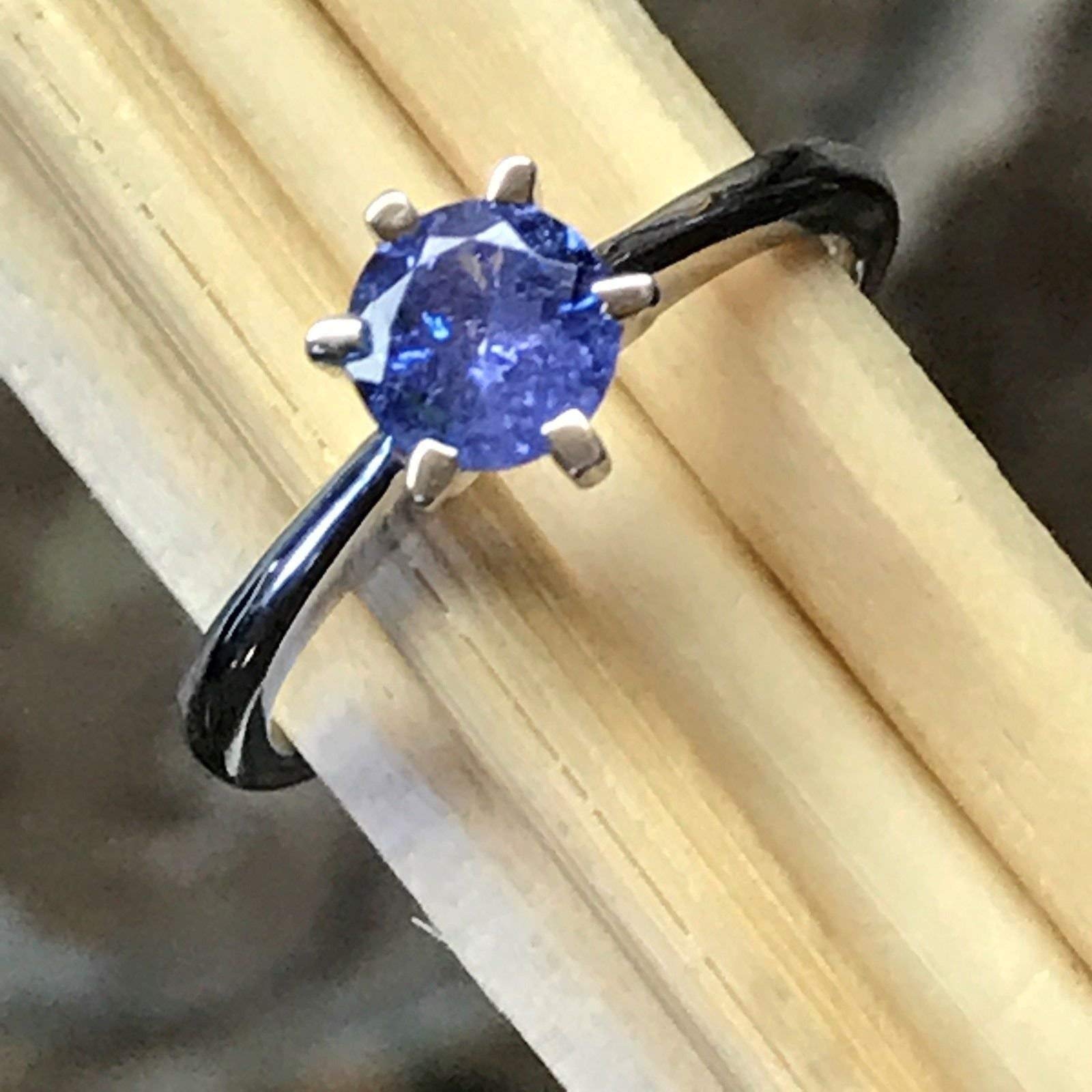 Natural 1ct Blue Tanzanite 925 Solid Sterling Silver Engagement Ring Size 6, 7, 8, 9 - Natural Rocks by Kala