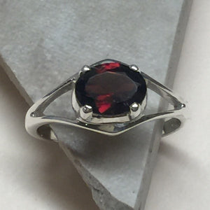 Natural 2ct Fire Garnet 925 Solid Sterling Silver Ring Size 6 - Natural Rocks by Kala