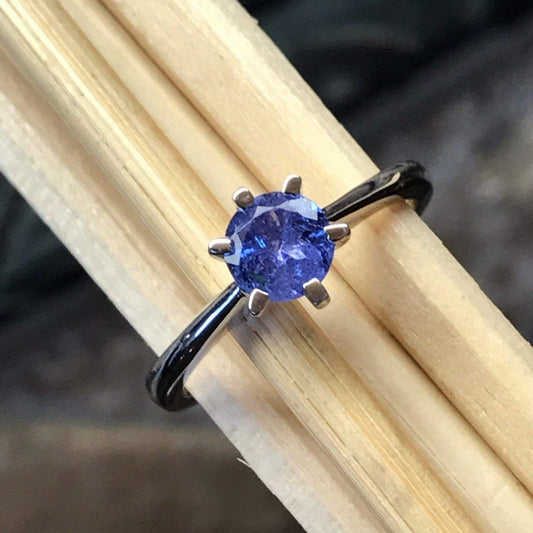 Natural 1ct Blue Tanzanite 925 Solid Sterling Silver Engagement Ring Size 6, 7, 8, 9 - Natural Rocks by Kala