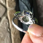 Natural 4ct Green Peridot, Green Amethyst 925 Solid Sterling Silver Ring Size 7, 8 - Natural Rocks by Kala