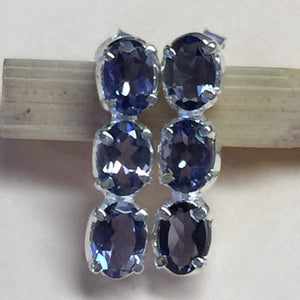 Natural Iolite 925 Solid Sterling Silver Earrings 18mm - Natural Rocks by Kala
